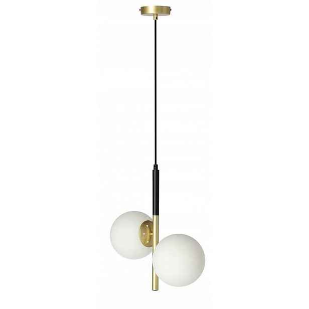 Zlato-bílá závěsná lampa koule 2xE14 Duo Candellux