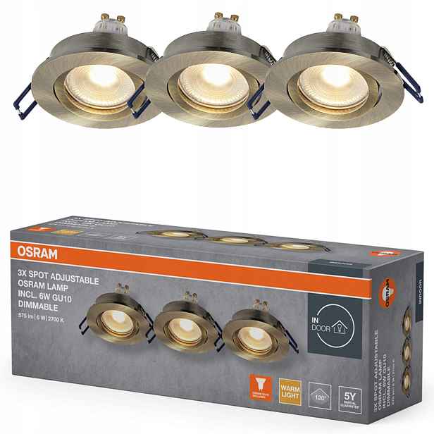 3x Podomítkové stropní svítidlo Halogenové Led Spot Pohyblivé GU10 6W 2700K