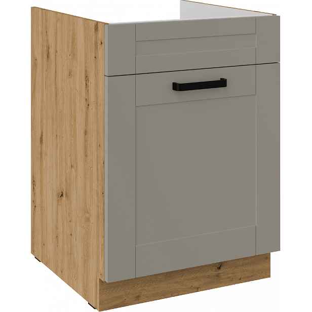 Spodní skříňka pod dřez Luna 60 ZL 1S BB - Premium Box Barva korpusu: Dub artisan, Barva dvířek: Clay Grey