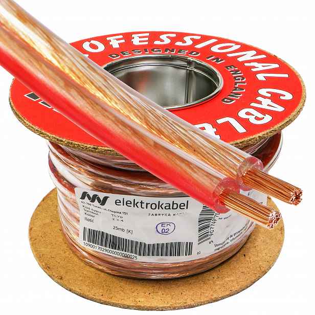 Tlgyp reproduktorový kabel 2x4 mm Cu měděný 25 m