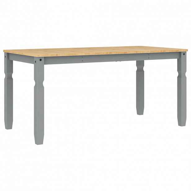 vidaXL Jídelní stůl Corona šedý 160 x 80 x 75 cm masivní borové dřevo