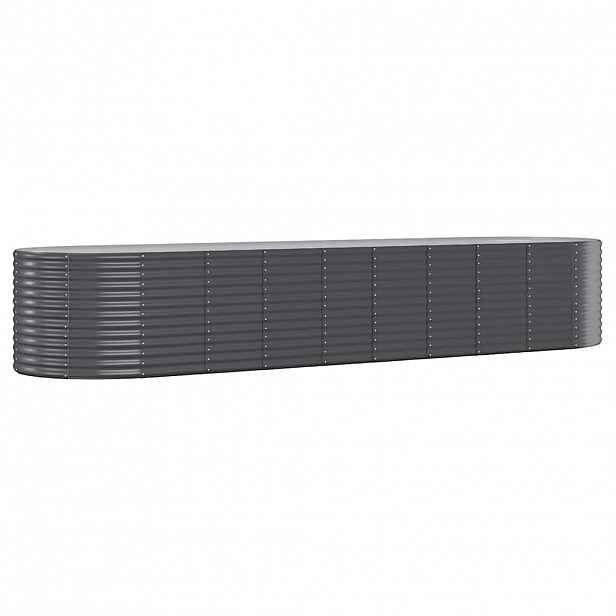vidaXL Vyvýšený záhon pozinkovaná ocel 396x100x68 cm antracitový