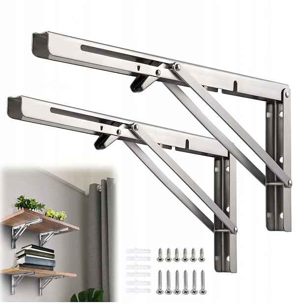 Set 2x Úhelníkový Skládací Držák Pod Poličku Stůl Deska 400CM