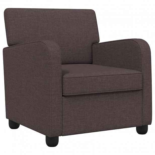 vidaXL křeslo Tmavě hnědá Textil