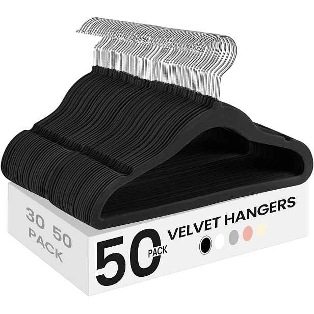 50 Věšáků Songmics Pro Děti Protiskluzové Samet 360°