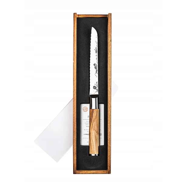 Forged Olive Univerzální nůž se zoubkovaným ostřím, délka čepele 135 mm