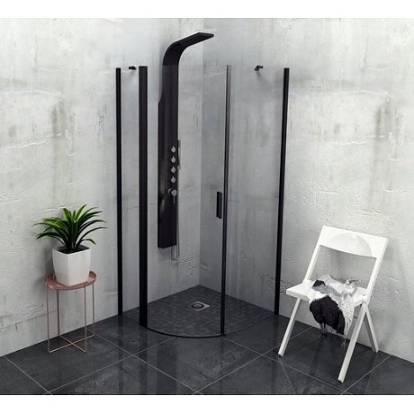 Sprchový kout čtvrtkruh 90x90x200 cm levá Polysan Zoom chrom lesklý ZL2615BL