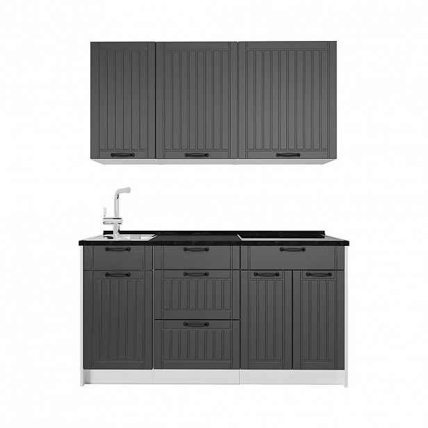 Vicco JEDNOTKOVÁ KUCHYNĚ Fame-Line, Tmavě šedá/Bílá, 150 cm, PD Antracit