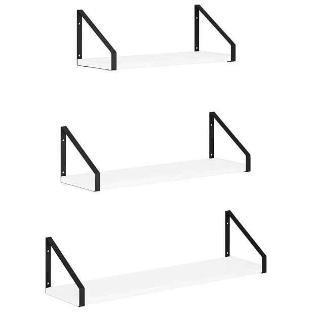vidaXL Nástěnné poličky 3 ks Bílá 60 x 16 x 15,5 cm
