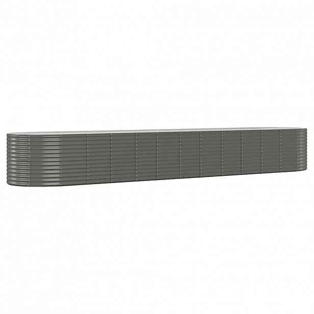 vidaXL Vyvýšený záhon práškově lakovaná ocel 507x100x68 cm šedý