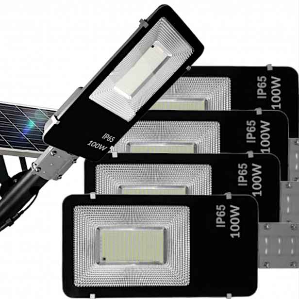 5X Solární Lampa Led Pouliční Lampa 100W Senzor Soumraku Držák Trubka