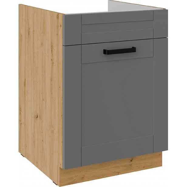 Spodní skříňka pod dřez Luna 60 ZL 1S BB - Premium Box Barva korpusu: Dub artisan, Barva dvířek: Dust Grey