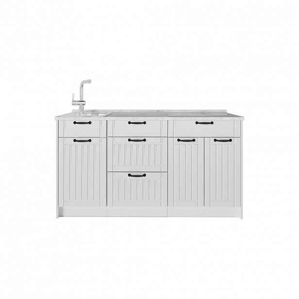 Vicco KUCHYŇSKÝ BLOK Fame-Line, Bílý venkovský dům/Bílá, 150 cm, PD Mramor
