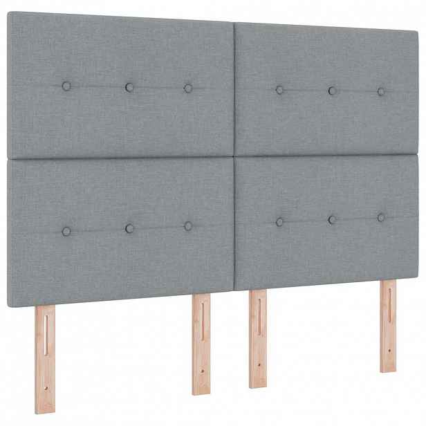 vidaXL Výškově nastavitelné čelo postele Světle šedá 144 cm textil