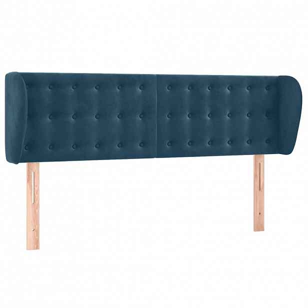vidaXL Čelo postele typu ušák tmavě modré 147x23x78/88 cm samet