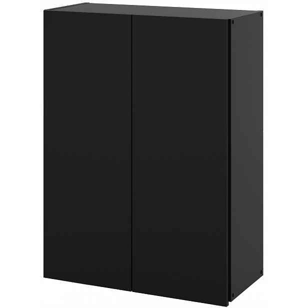 Koupelnová Skříňka Závěsná 60 CM 3P Černá Regál Koupelnový Sloupek