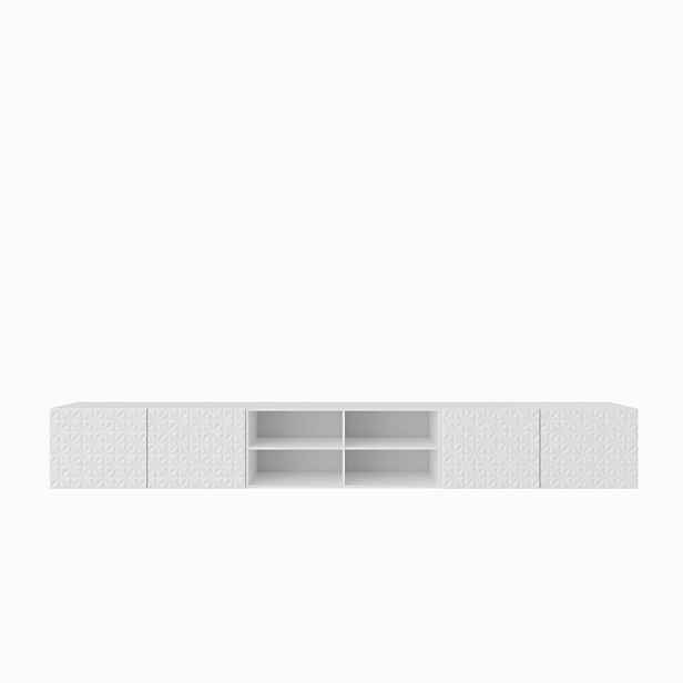 MASSENO ZÁVĚSNÝ TV STOLEK ROVA, 300/41/40 cm, bílý