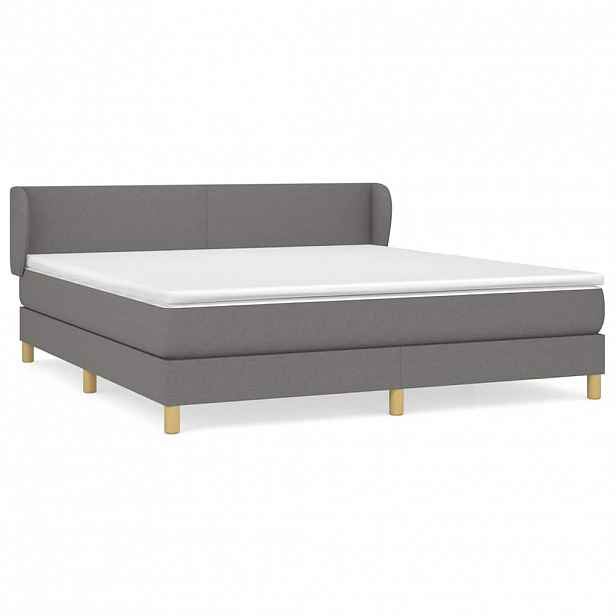 vidaXL Box spring postel s matrací tmavě šedá 160x200 cm textil