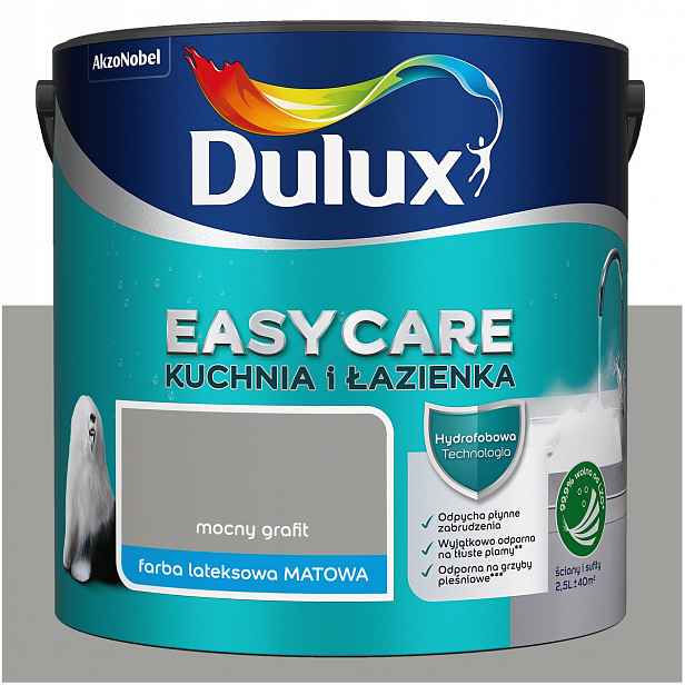 Barva na stěny Dulux EasyCare Kuchyň a koupelna Silný grafit 2,5L