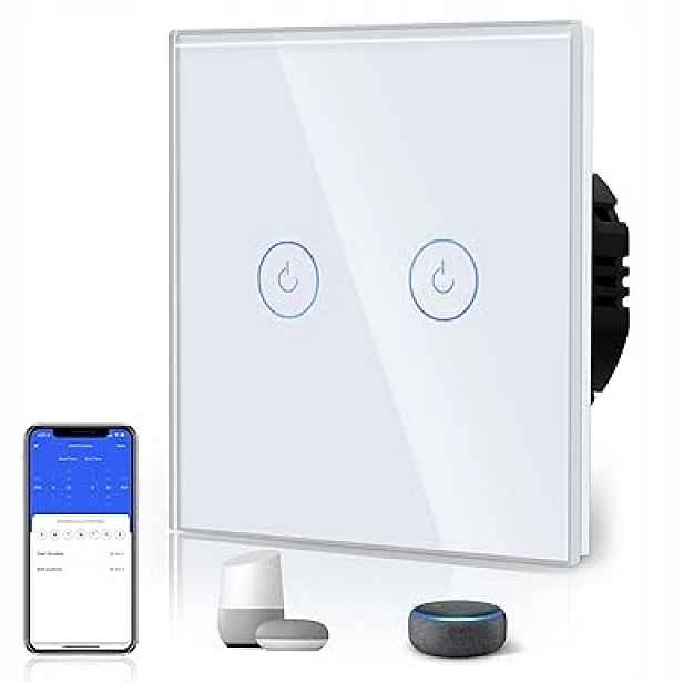 Dotykový Spínač Světla Bseed Bílý Dvojitý 2,4 G Wifi