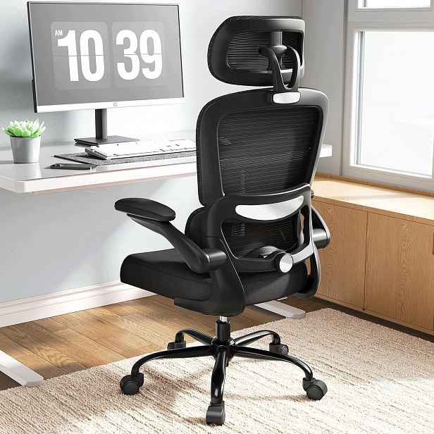 Kancelářská židle Tralt Ergonomická černá, nastavitelná, 150 kg
