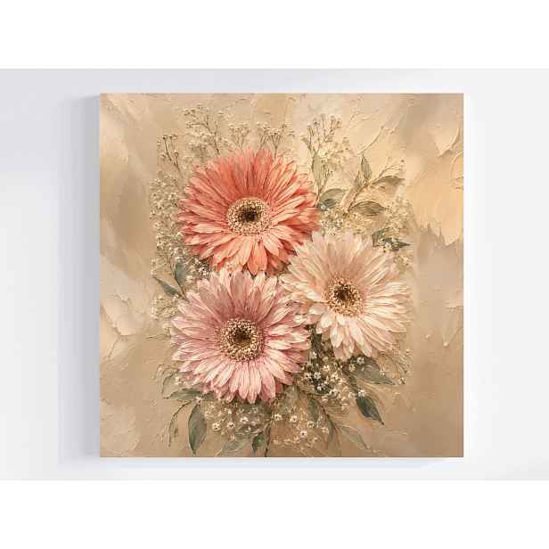 Obraz Na Plátně Canvas Kytice Květiny Gerbery Zahrada Retro Vintage 50x50