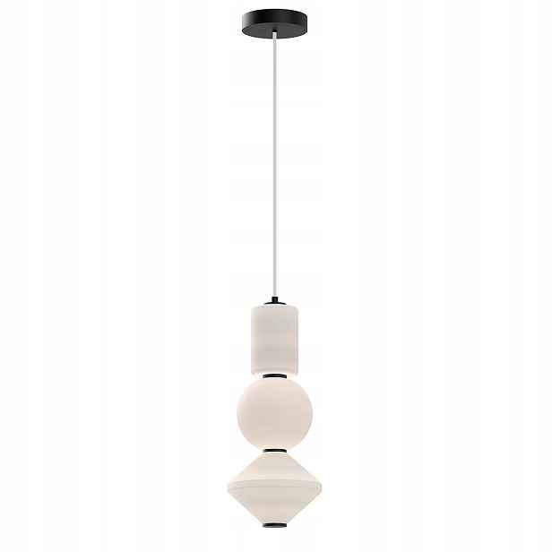 Závěsná Led lampa bílá černá skleněná ozdobná do obývacího pokoje 3000K Alora Mood