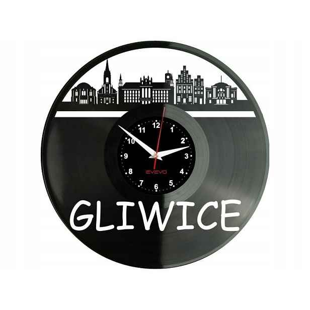 Gliwice Město Polsko Nástěnné hodiny Vinylová deska Moderní dekorativní N