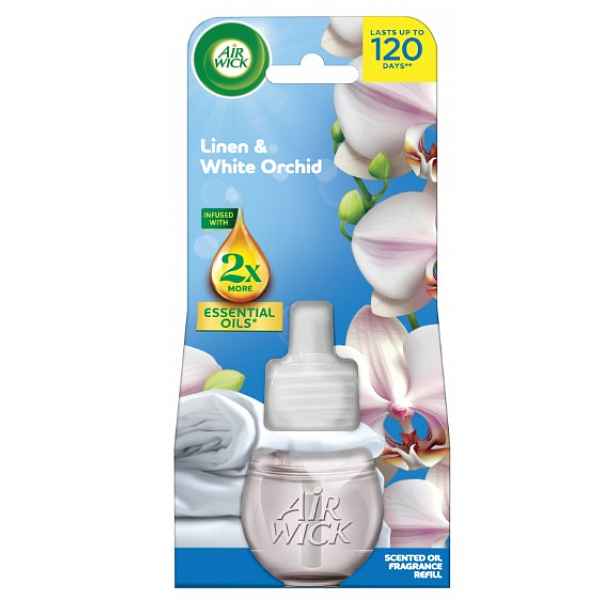 Air Wick náplň do zásuvky 19ml Prádlo a bílá orchidej