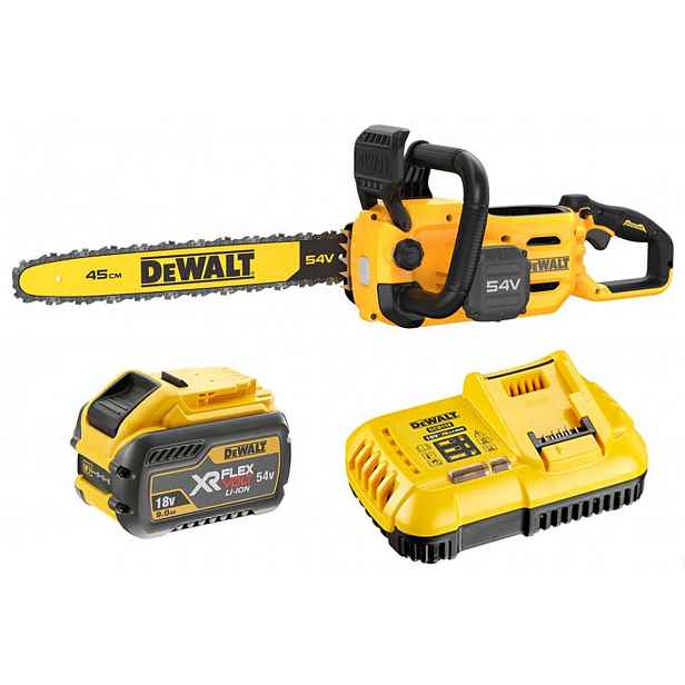 DeWALT - 54V AKU řetězová pila 45 cm, 1x aku 9,0 Ah FLEXVOLT, nabíječka DCMCS574X1