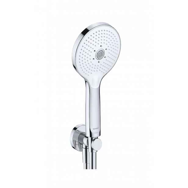Duravit - Set sprchové hlavice, kolínka a hadice, 3 proudy, chrom/bílá UV0762001005