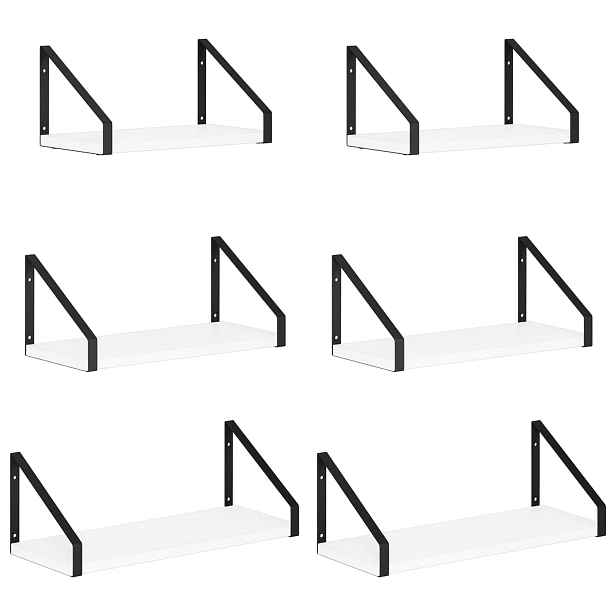 vidaXL Nástěnné poličky 6 ks Bílá 40 x 16 x 15,5 cm