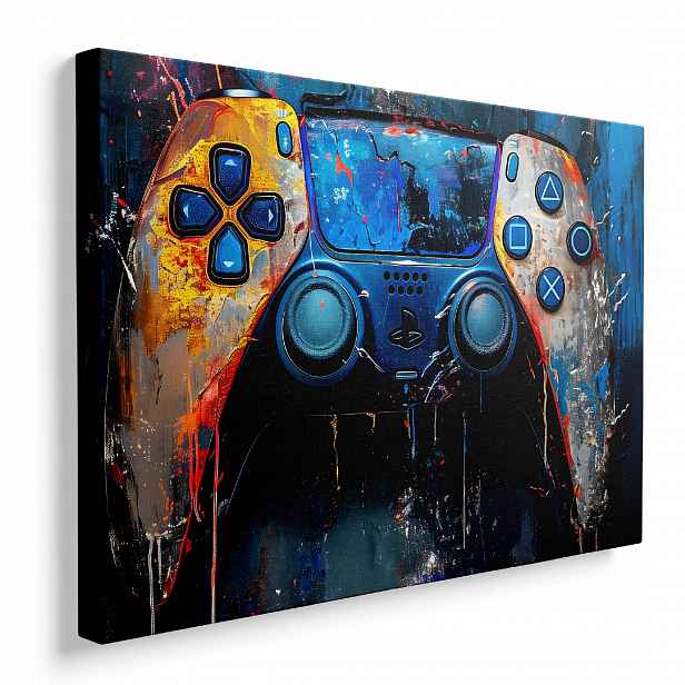 Obraz Pad PS5 pro konzoli Playstation 5 plátno dekorace 70x50 cm
