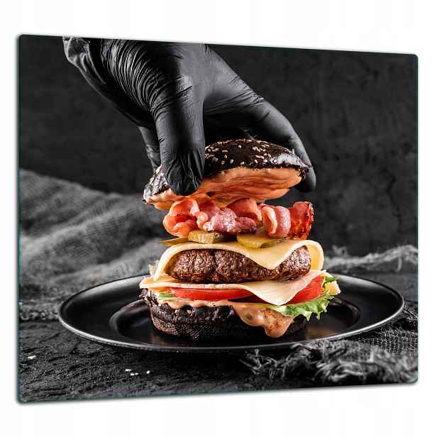Skleněná Ochranná Deska Panel Lepidlo 65x60 Hamburger