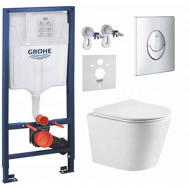 Podomítkový Wc set Grohe s mísou Imprese a tlačítkem Chrom