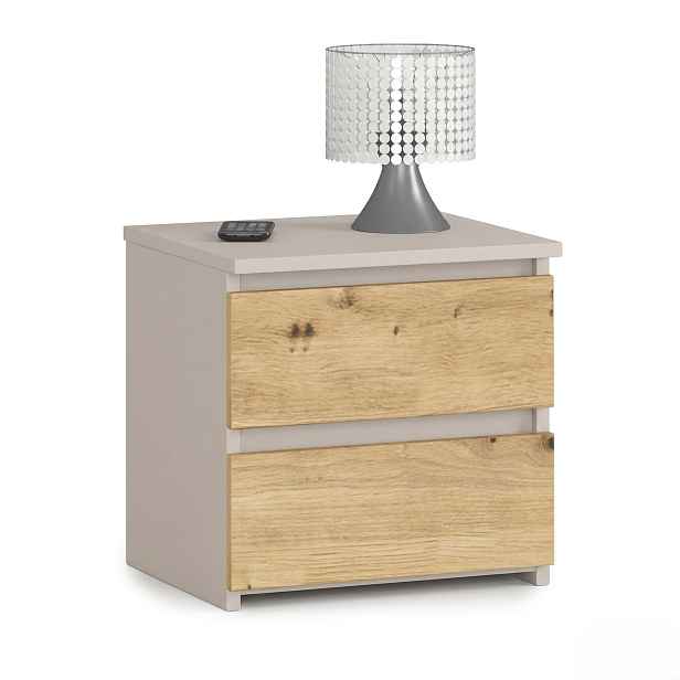 Ak furniture Noční stolek CL2 40 cm kašmír/dub Artisan