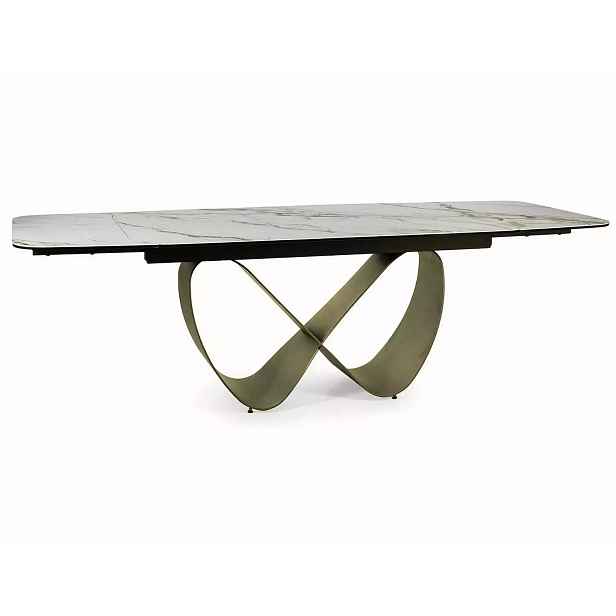 Bílý jídelní stůl AMBER BIANCO 160(240)X95, rozkládací