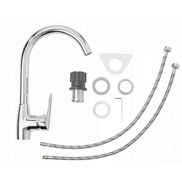 Dřezová baterie Livarno Home Mosaz Chrom 31 cm Funkce Eco-Click