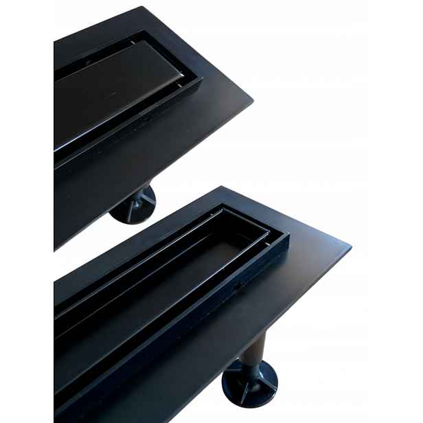 Lineární odtok 60 cm Abs nízký, nízká konstrukce M04B 2v1 Černý