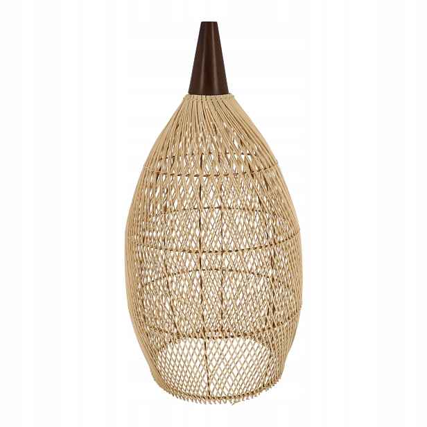 Rustikální závěsná ratanová lampa – 35 cm (přírodní barva)