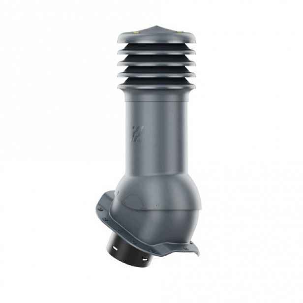 Větrací komín HiVent pro plechovou střešní krytinu, profil R, průměr 125 mm, antracit