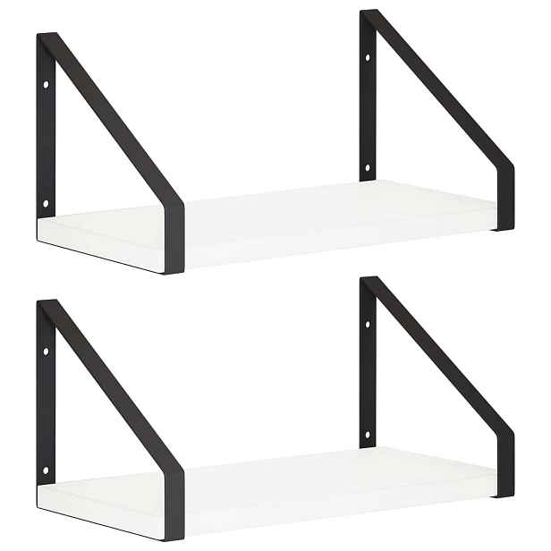 vidaXL Nástěnné poličky 2 ks Bílá 30 x 16 x 15,5 cm