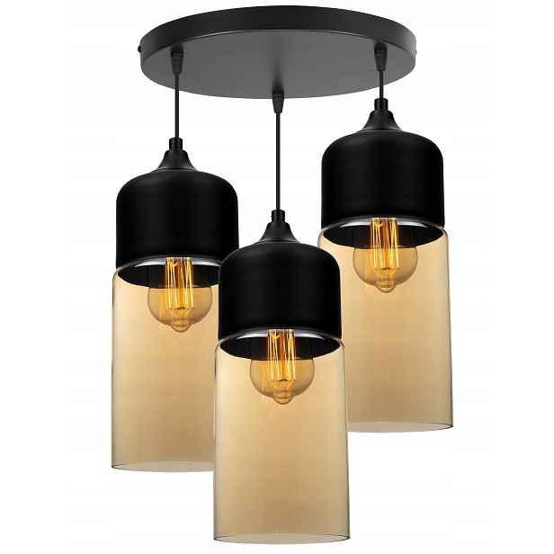 Závěsné Stropní Svítidlo Lustr Loft Skleněná Stínidla Trojitá Stropní Svítidlo