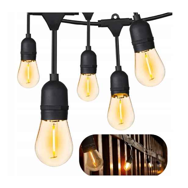 Zahradní světelná girlanda Led Venkovní Světla 10 m 10 Ks x žárovky E27
