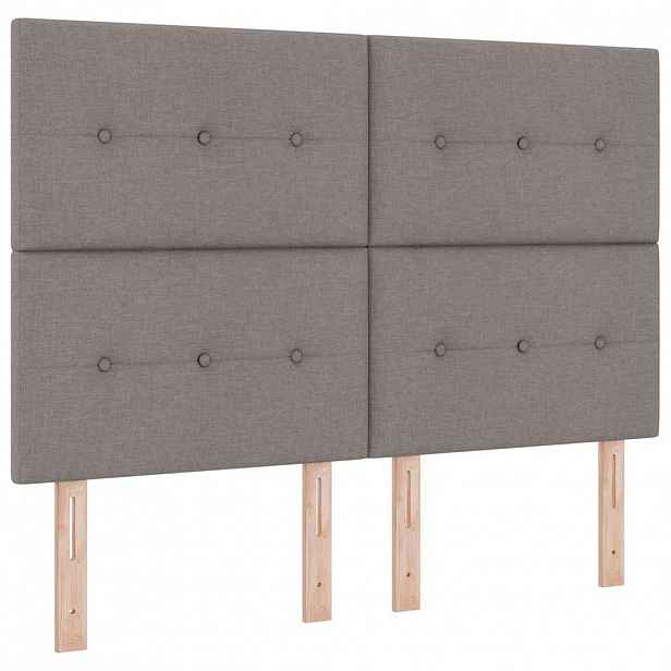 vidaXL Výškově nastavitelné čelo postele Taupe textil