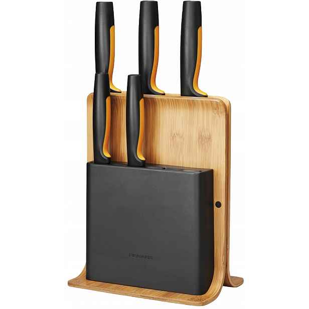 Fiskars Blok 5 nožů Functional Form bambusový