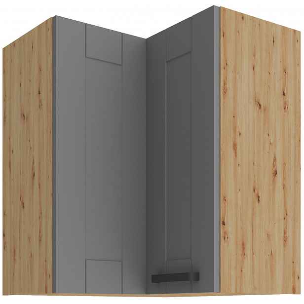 Horní rohová skříňka Luna 60x60 GN-72 2F (90°) Barva korpusu: Dub artisan, Barva dvířek: Dust Grey