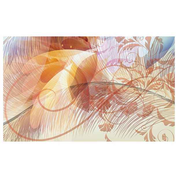 Tapeta Peří Béžové Pomeranče Fialová 312x219 Okamžitá relaxace lepidlo