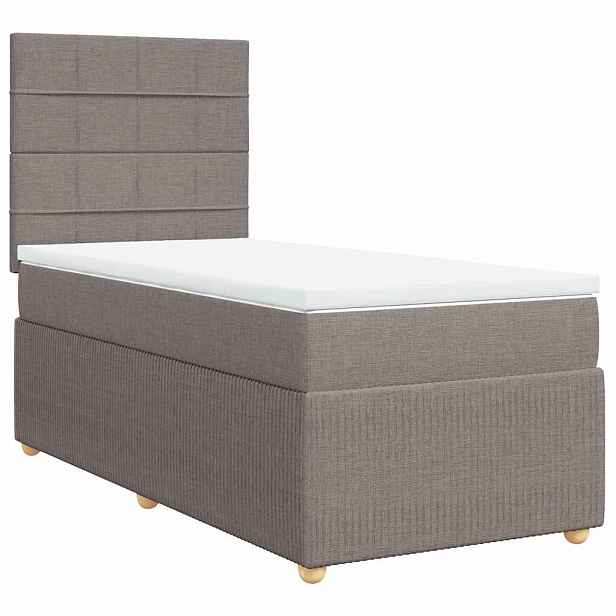 vidaXL Box spring postel s matrací taupe 90x190 cm textil