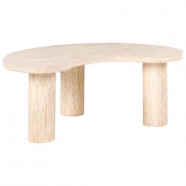Beliani KONFERENČNÍ STOLEK 52/90 cm Imitace travertinu Imitace travertinu Noma
